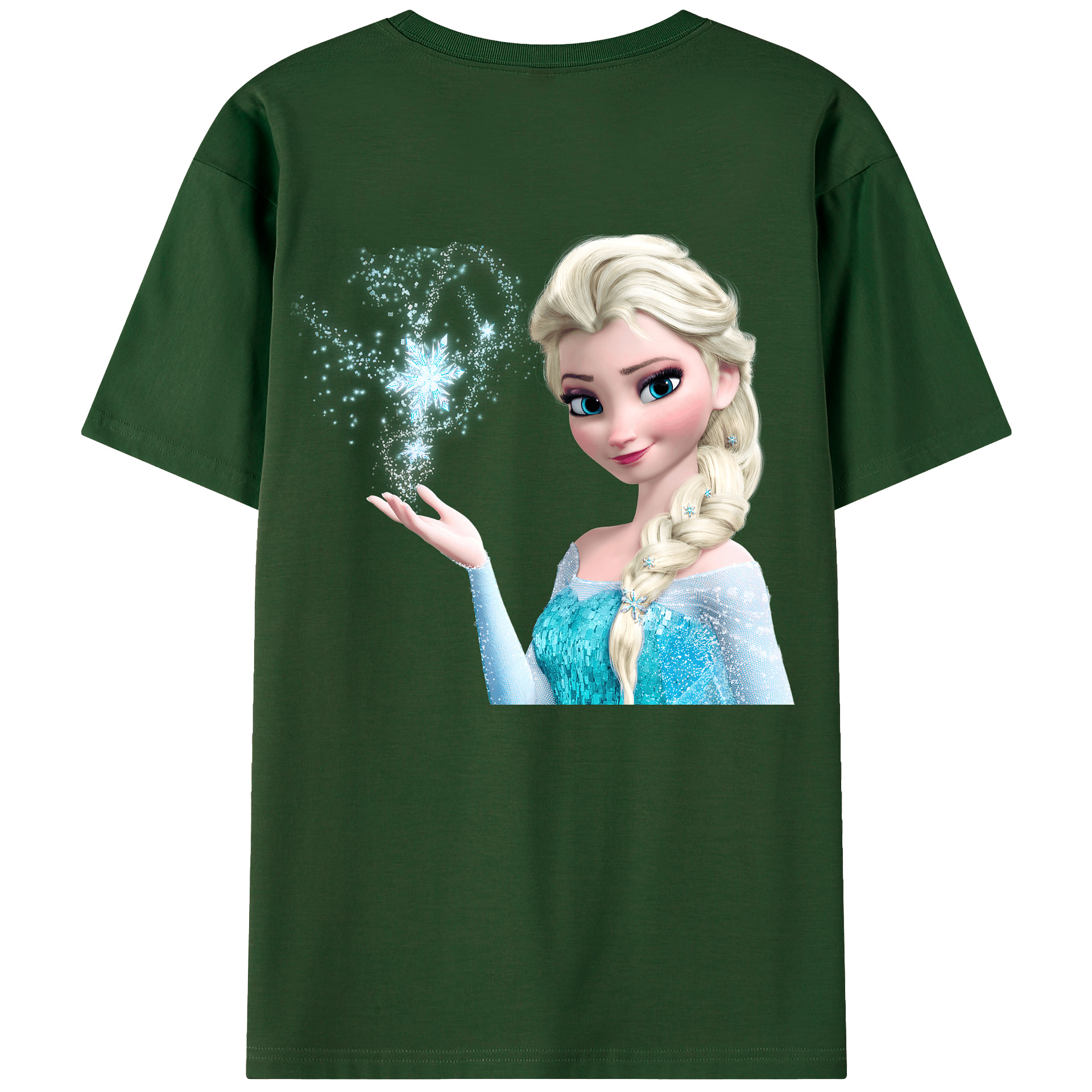 （画像用） アナと雪の女王 アンナ エルサ Frozen Anna Elsa 綿100％半袖Tシャツ（背面プリント）